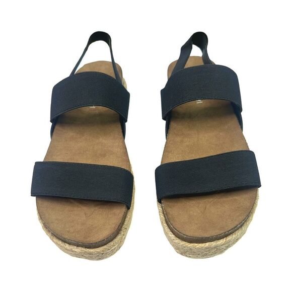Madden Girl Cassie Platform Espadrille Sandals - Size 8 - Black - Picture 2 of 9